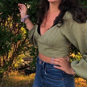 Green Princess Polly Crop Top